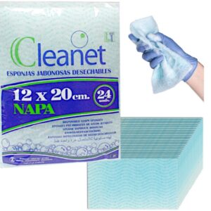 MYJKA GĄBKA NASĄCZONA ŚCIERECZKA DO CIAŁA Z MYDŁEM 12x20cm 24 szt.