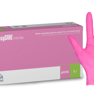Rękawice diagnostyczne easyCARE nitrile, nitrylowe, bezpudrowe, niesterylne, różowe, Rozm. L, 100 szt.