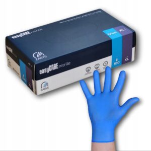 Rękawice diagnostyczne easyCARE nitrile_nitrylowe_bezpudrowe_niesterylne_niebieskie_Rozm_XL_A100