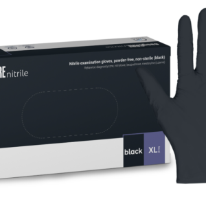 Rękawice diagnostyczne easyCARE nitrile - nitrylowe, bezpudrowe, niesterylne, czarne, Rozm. XL, 100 szt.