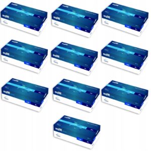 10 OPAKOWAŃ Rękawiczki jednorazowe Zarys easyCARE r. XL niebieskie 100 szt.