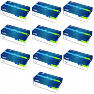 10 OPAKOWAŃ Rękawiczki jednorazowe Zarys easyCARE r. L niebieskie 100 szt.