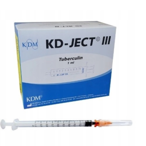 Strzykawka tuberkulinowa z igłą KD Medical 1ml 25g 0,5X16MM 100SZT.