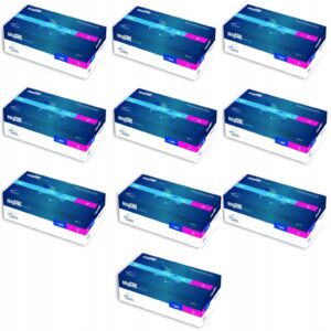 10 OPAKOWAŃ Rękawiczki jednorazowe Zarys easyCARE r. S niebieskie 100 szt.