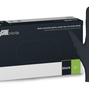 Rękawice diagnostyczne easyCARE nitrile - nitrylowe, bezpudrowe, niesterylne, czarne, Rozm. L, 100 szt.