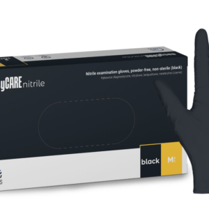 Rękawice diagnostyczne easyCARE nitrile - nitrylowe, bezpudrowe, niesterylne, czarne, Rozm. M, 100 szt.