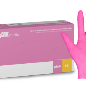 Rękawice diagnostyczne easyCARE nitrile, nitrylowe, bezpudrowe, niesterylne, różowe, Rozm. M, 100 szt.