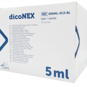 duoNEX - strzykawka jednorazowego użytku, 2-częściowa, luer, biały tłok, 5ml